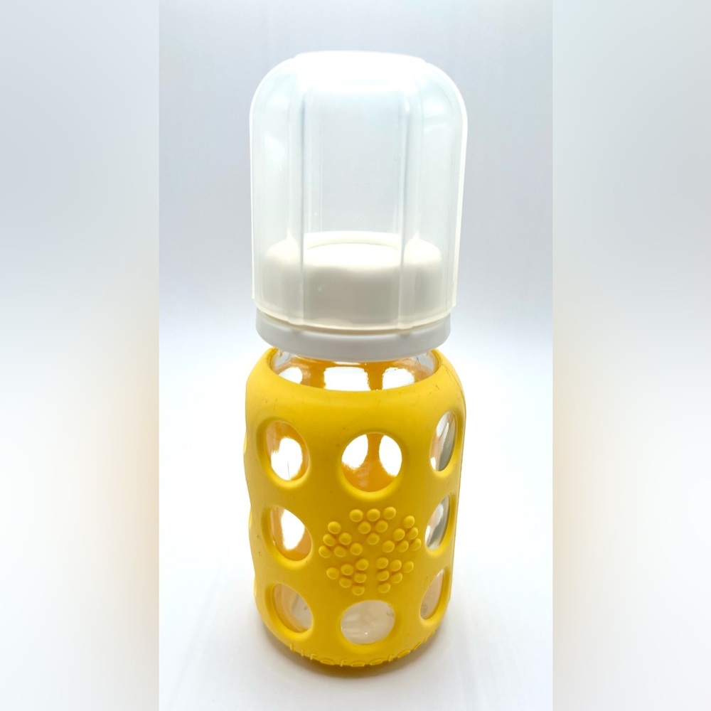 Lifefactory 4 ounce Baby Bottle Yellow